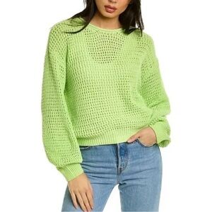 A.L.C. Laney Open Knit Crochet Balloon Sleeve Pullover Sweater — XS